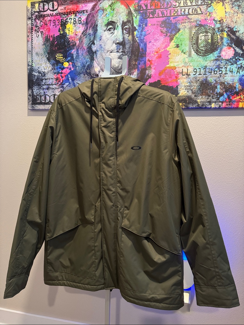 Oakley Olive Green Hooded Ski Jacket